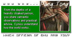 I'm Pang Tong! Which officer of Shu are you?